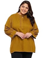 VINAAN Solid Viscose Rayon Longline Regular Fit Plus Size Tops for Women (Available Sizes-XL Tops|XXL Tops|3XL Tops|4XL Tops|5XL Tops)