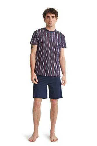 C&A Herren Shorty Set|2er Pack Regular Fit Bedruckt|Unifarben...