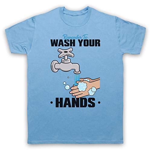 T-shirt des hommes Coronavirus bleu clair - Vêtement coton My Icon Art M