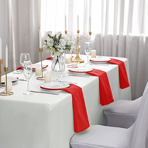 50pcs Polyester Cloth Napkins - 17 x 17 inch Red Dinner Washable Napkins with Hemmed Edges for Restaurant/Wedding/Hotel(50,Red) by Ascoza - Image 7