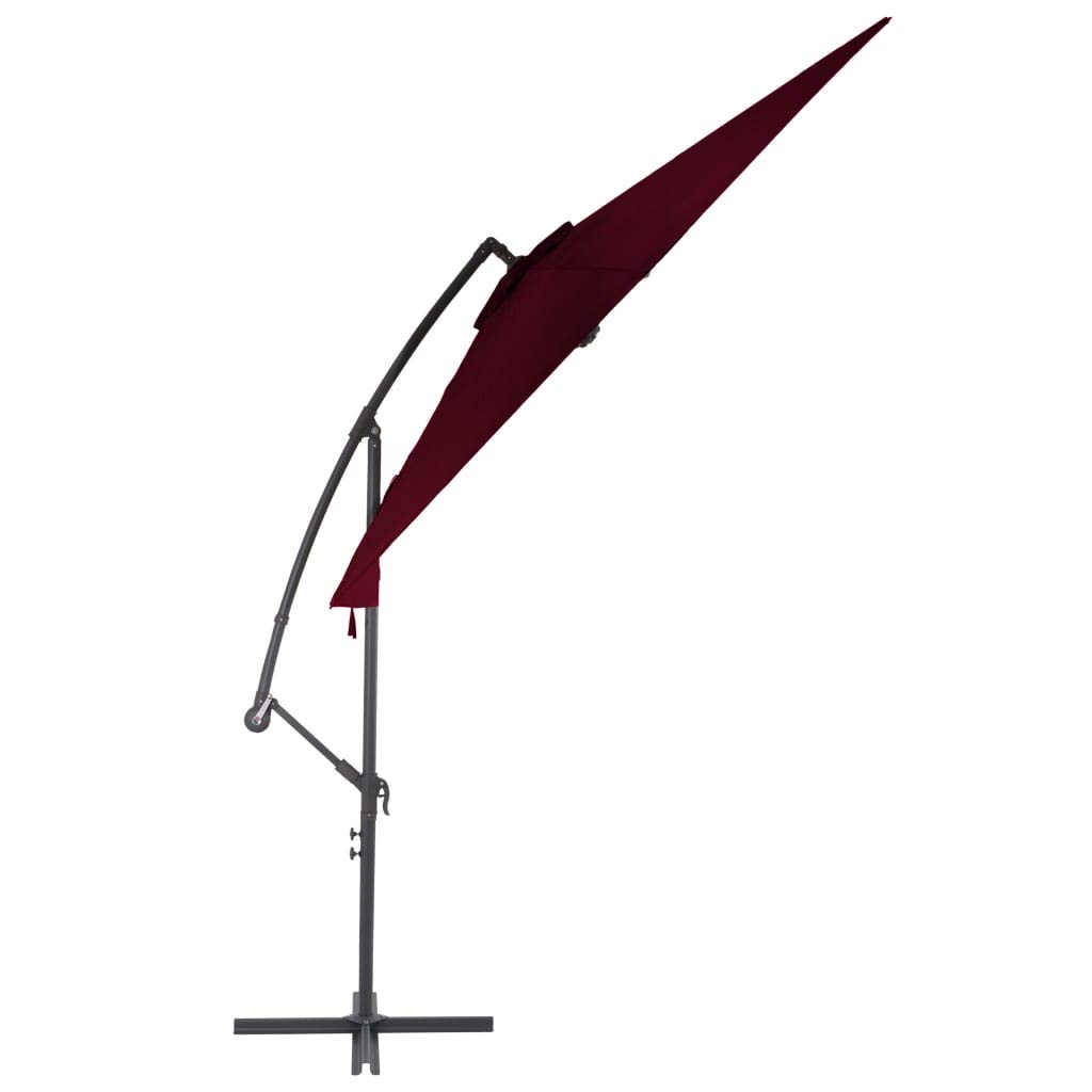 Parasol ogrodowy parasol przeciwsłoneczny dla roślin, parasol przeciwsłoneczny z aluminiowym masztem bordowym 300 cm