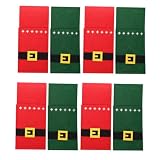 Cabilock 8 Stück Geschirrtasche aus Vliesstoff Waschbar und Wiederverwendbar Weihnachtliche Bestecktasche für Tischdekoration Dinnerparty und Weihnachtsfeier mit Niedlichen Zufällige Farbe