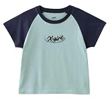 [エックスガール] スプレーアートアンドエンブロイデリーラグランショートスリーブベイビーティー SPRAY ART AND EMBROIDERY RAGLAN S/S BABY TEE 105252011031 LtBLUE S
