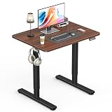 Zontera Small Electric Standing Desk, Walnut