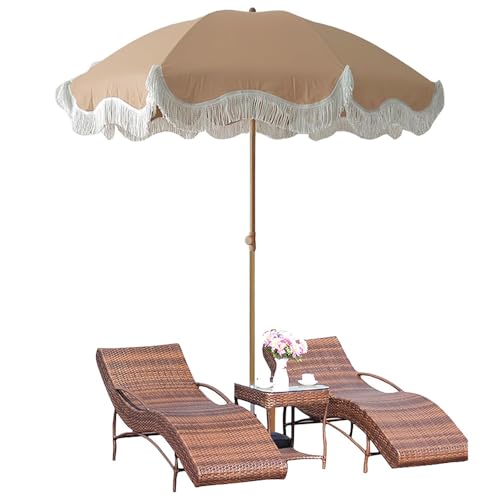 Sombrilla para balcón de 200 cm ajustable toldo exterior con flecos