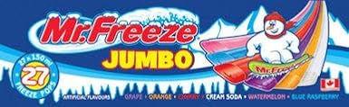 Mr. Freeze Jumbo Ice Pops 27x150ml Freezies {Imported from Canada}