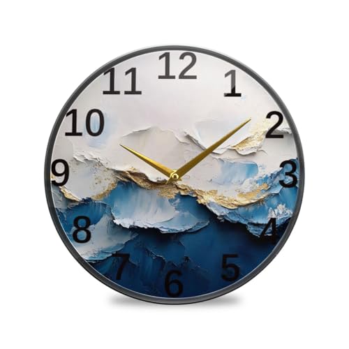 Reloj de Pared Redondo de 11.9 pulgadas con Diseño Estilo Art Deco miniatura 1