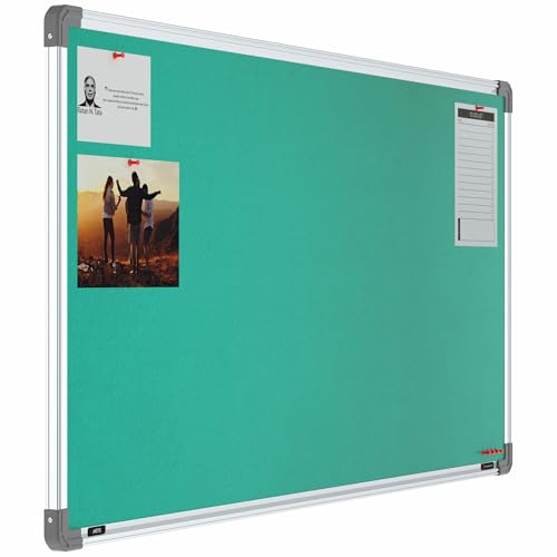 Image of Scholar Art Metis 2x4 Feet Fabric Pin Board for Study Table & Kids Room | Vibrant & Versatile Crape Cloth + High Density Soft Board for Pinning Photos, Sticky Notes & Reminders (Emerald Green)