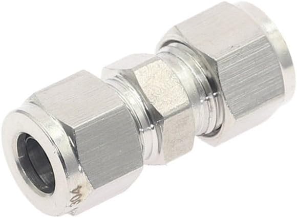 1pcs Variable Dia 3~12mm Pipe OD Double Ferrule Tube Straight Compression Fitting Coupler SS 304 Stainless Steel Pipe Connector(10mm-12mm)