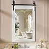   Hasipu-Farmhouse-Bathroom-Mirror-24x36-Rustic-Wood-Framed-Wall-Mounted-Mirror-White-Vintage-Vanity-Mirror-Barn-Door-Style-Decrative-Mirrors