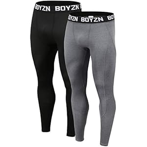 Men’s 2 Pack Compression Pants Running Baselayer Cool Dry Sports Tights Leggings