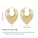 Gold Fan- Shaped Hoop Earrings for Women 14K Gold Plated Hypoallergenic Earrings Everyday Fashion Jewelry
