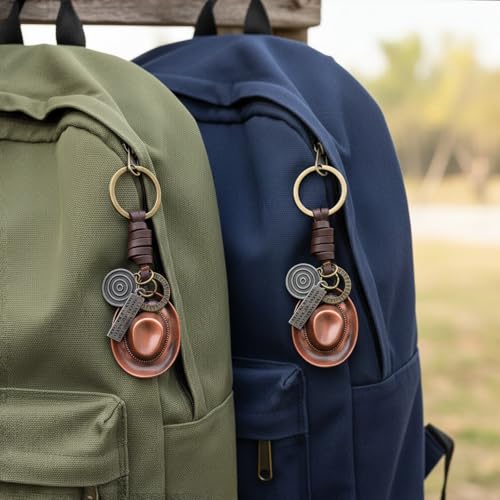 SOIMISS Cowboyhut SchlüSselanhäNger Vintage Stil mit Metall SchlüSselring Modischer SchlüSsel Halter für Auto Taschen RucksäCke Geschenk für MäNner Und Frauen