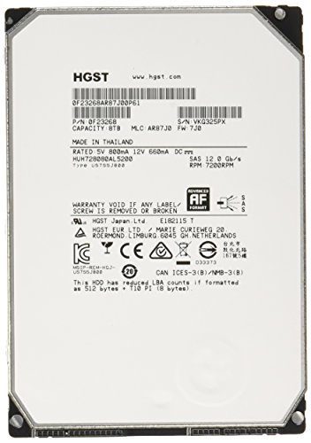 Image of HGST, a Western Digital Company Ultrastar HE8 8000GB 128MB 7200RPM SAS Ultra 512E ISE 128MB Cache 3.5-Inch Internal Bare or OEM Drives 0F23268