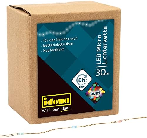 Idena 31096 Micro guirlande lumineuse avec 30 LED multicolores, a...