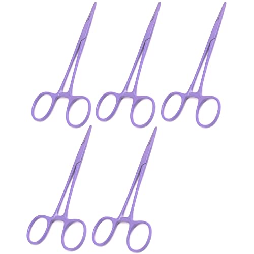 AAProTools 5 Purple Color Mosquito Locking Hemostat Forceps Straight 5" Ideal for All Types of Hobby and First Aid Kit