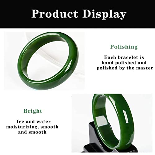 Bracelet en jade vert véritable d'exception poli à la main 66 mm - 5