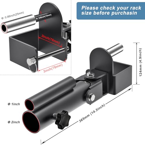 Image of Kipika Power Rack Attachment for 5 /8 inch & 1 inch Holes - Heavy Duty Home Gym Equipment for 2x2 or 3x3 Squat Rack, Adjustable and Easy to Install