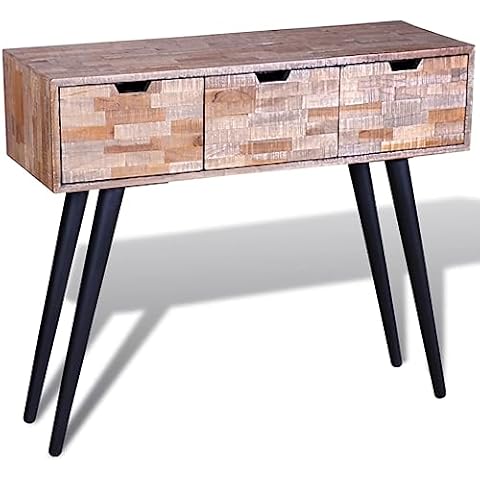 vidaXL Table Console Teck Recyclé Cover