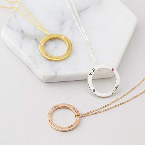 circle name necklace for mom