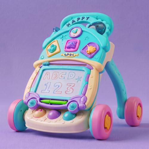 Image of Uonibaby by StarAndDaisy 2-in-1 Baby Multiactivity Push Walker with Doodle, for Infants & Toddlers, Educational Elements and -in-Stable & Safe Design /Multi Purpose Walker for new Born