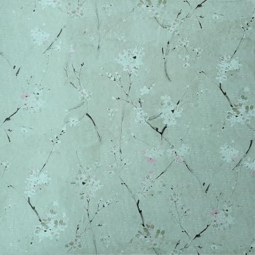 HOMEMATES Peel and Stick Wallpaper Modern Contact Paper Wall Stickers DIY Floral Self Adhesive Decal, Living Room, Bedroom, Office (45 x 304cm) (Green Cherry Flower)