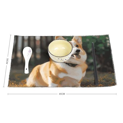 Sets de table Corgi infroissables pour protéger la table des plats chauds et taches - 3