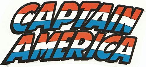 5 Inch Captain America Text Name Shield Capt Marvel Avengers Comics Removable Wall Decal Sticker Home Decor 5 1/4 Inch Wide X 2 1/2 Inch Tall #TOP25