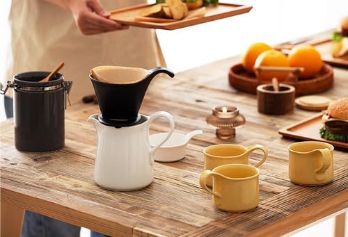 Zero Japan - Bee House Pour Over Coffee Dripper - Lead-Free & Cadmium-Free Ceramic Coffee Maker with Elegant Peek Hole, Drip Cone Brewer Coffee Gifts, Brewing Accessories - White, Standard Size