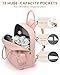 Pritent Diaper Bag Backpack,Baby Essentials Diapers Bag with Pacifier Case,Multipurpose Stylish Large Capacity Travel Backpack for Baby Girl/Boy(M-Pink)