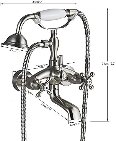 Robinet de baignoire laiton antique b retro mélangeur chic