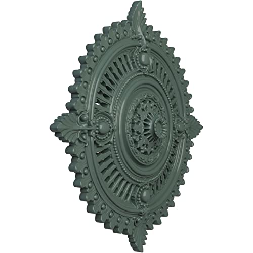 Image of Ekena Millwork CM29HYCBF 29-1 /8 inch x 1-1 /4 inch x 4 inch Haylynn Ceiling Medallion, Cloud Burst
