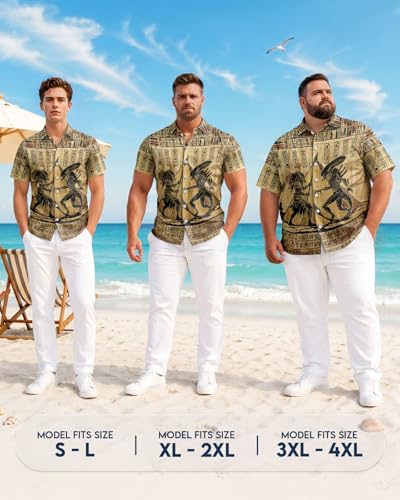 Image of 99TIMORO Fathers Film Button Down Shirt for Men, Funny Hawaiian Short Sleeve Top, Summer Beach Gifts