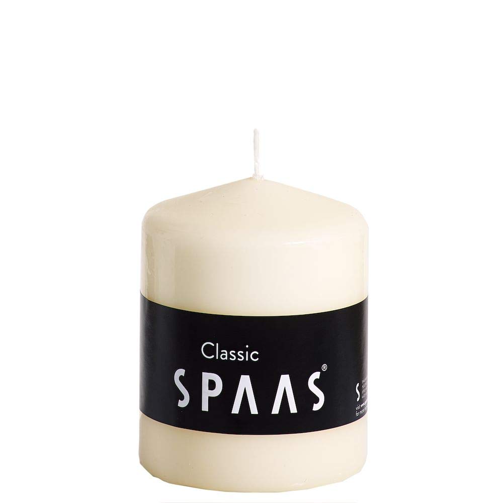 SpaasUnscented Pillar Candle 80/100 mm, 40 Hours, Ivory