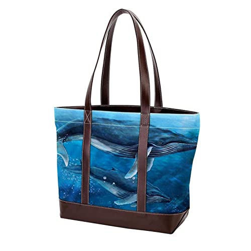 Sac à main baleine océan pour femme grand sac cabas et sacoche épaule