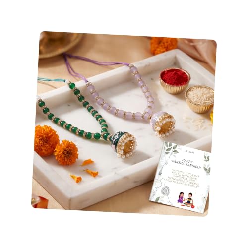 Image of I Jewels Womens Pearl Lumba Rakshabandhan Bracelet For Bhabhi /Sister