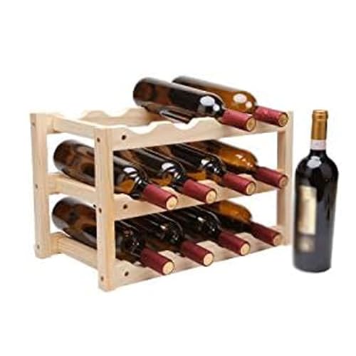 Soporte para botellas de vino en madera sólida miniatura 3