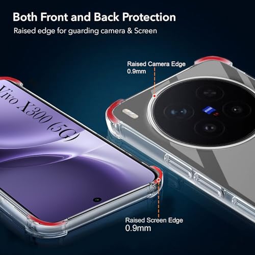 Image of Jkobi Shockproof Crystal-Clear Back Cover for Vivo X300 5G (Anti Yellow Case | Drop & Camera Protection | Hard Polycarbonate)