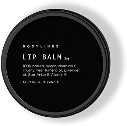 Intense Lip Repair 100% Natural Organic Vegan Lip Balm, Avocado Oil, Coconut Oil, Shea Butter & Turmeric. Infused with Vitamin E & Tea Tree. Ultra Hydrating & Moisturising. 30g