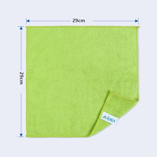 AIDEA Microfibre Cleaning Cloths 8 Pack,Reusable Kitchen Cleaning Towels Dish Cloths,Lint Free Streak Free Washable Duster Cloth for House, Car, Motorbike,Windows,30 x 30 cm