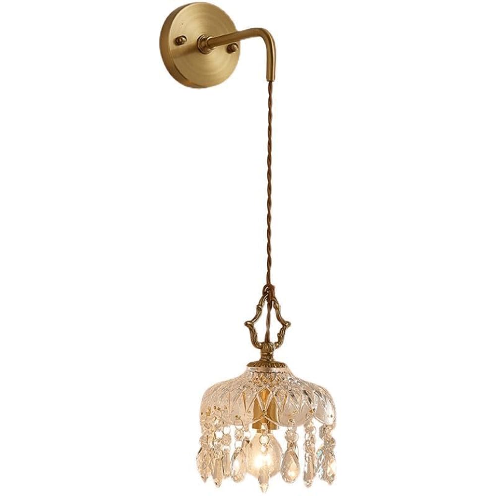 ASerZenith Led Wall Sconce, All Copper Wall Lamp Lamp Lighting E26 Base Wall Mount Light With Lighting Fixtures For Living Room Restaurant Loft Wall Light(15Cm)