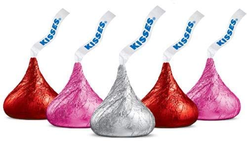 Hershey\'s Kisses, Pink, Red & Silver Foil Wrapped, Bulk - Great for Easter, Mother\'s Day, Baking, Gifts, Snacks & More! (2 Lbs.)
