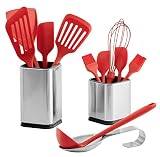 COOKERY-COO Stainless Steel Kitchen Utensil Holder - Utensil Crock - Spatula Holder - Cooking Utensi