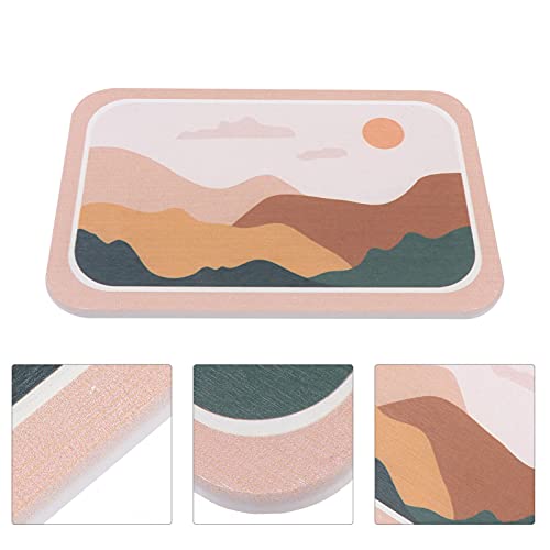 Hemoton Tapete de secagem de louças Diatom Earth antiderrapante Trivet Kitchen Drainer Pad Mesa de p