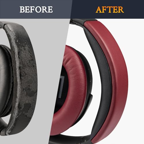 Image of SOULWIT Replacement Kit for Bose QuietComfort 45 (QC45) /Quiet Comfort 35 (QC35, QC35II) /QC SE /QC Wireless Headphones, Ear Pads Cushions + Headband + Silicone Earpads Cover Protector - Burgundy