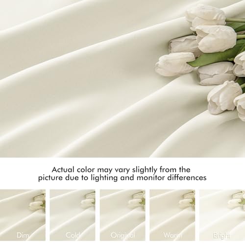 MIULEE Cream Back Tab Blackout Curtains 52x84 Inch Length 2 Panels Set by MIULEE - Used condition - Image 8