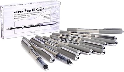Uniball UB-157 Eye Fine Bolígrafo, tinta negra Uni Súper, punta de 0,7 mm, 12 unidades)