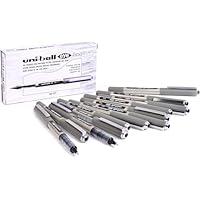 Uni-Ball UB-157 Eye Penna Roller | Punta 0.7 Mm | Inchiostro Super Ink Nero | Confezione 5 Pezzi