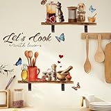 MTOMDY 2 PCS Kitchen Wall Decor，Kitchen Rules Wall Stickers,Removable Vinyl Sign Art Decal for Kitchen Dining Baking Room Restaurant Home Décor