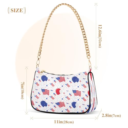 Shoulder Bag for Women Independence Day Tote Handbag Crossbody Bag with Zipper Closure3